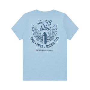 Ladies Winged Bullet Tee - Light Blue